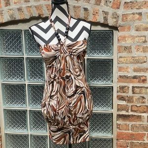 Kiwi tropical island tiki mini dress